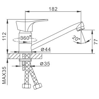 Смеситель для кухни Frap F4514-B хром